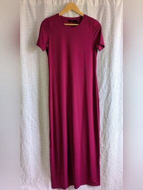 NWT Theory Cherryal Maxi T-shirt Dress in Electric Pink Size S